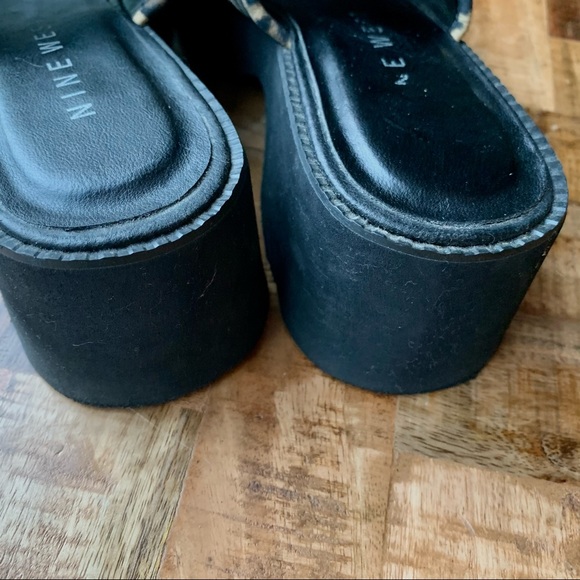 Y2K Nine West Leopard Chunky Platform Slide Sandal - Picture 4 of 8